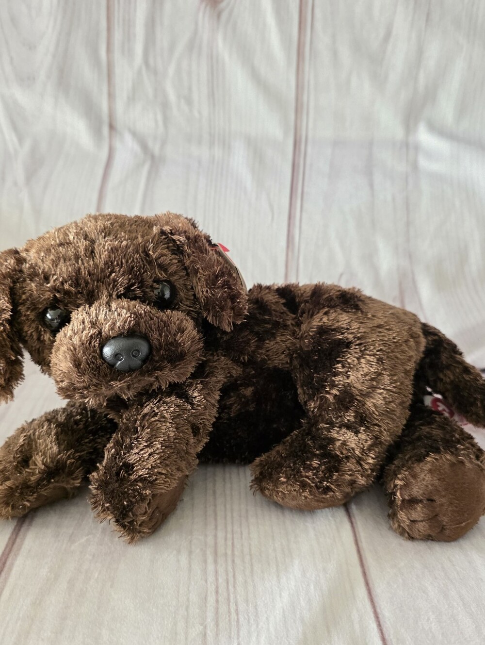 TY Classic Nuzzle Chocolate Lab Labrador Dog Plush Stuffed Toy 12 Inch 2001
